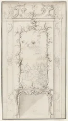 Design pour un panneau mural avec cheminée